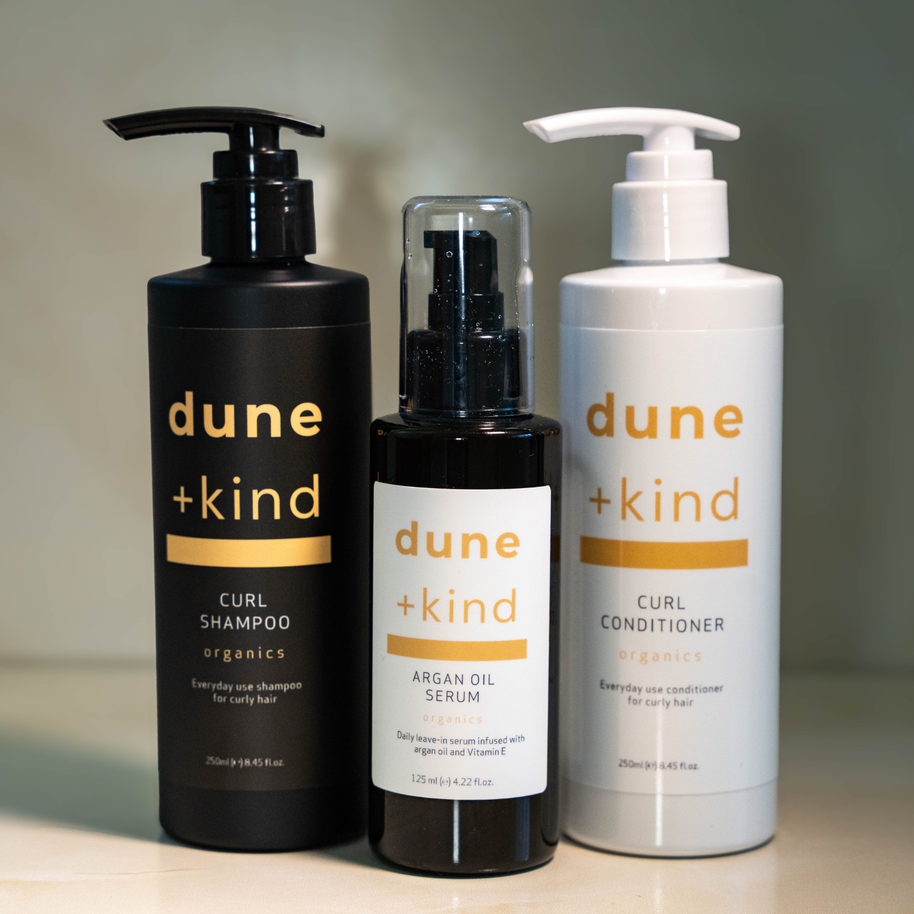 Trio Bundle – Curl & Shine | Curl Shampoo, Curl Conditioner & Argan Oil Serum