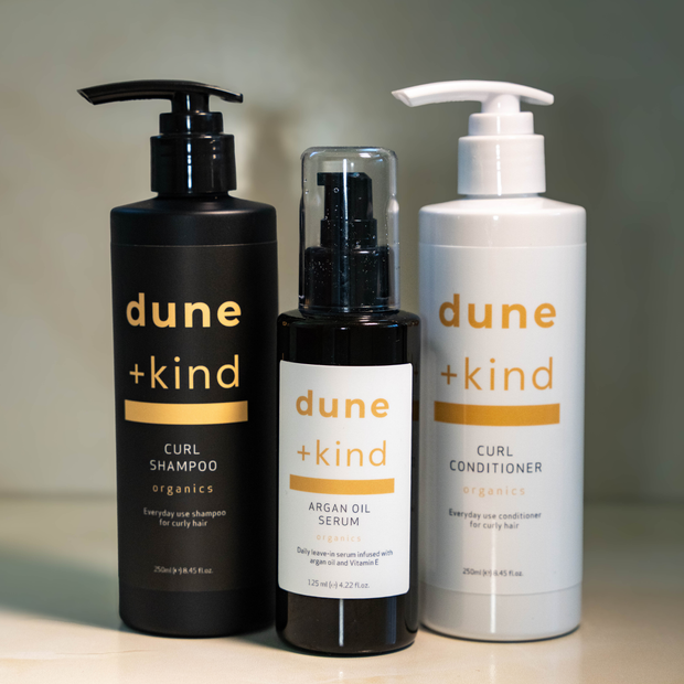 Trio Bundle – Curl & Shine | Curl Shampoo, Curl Conditioner & Argan Oil Serum